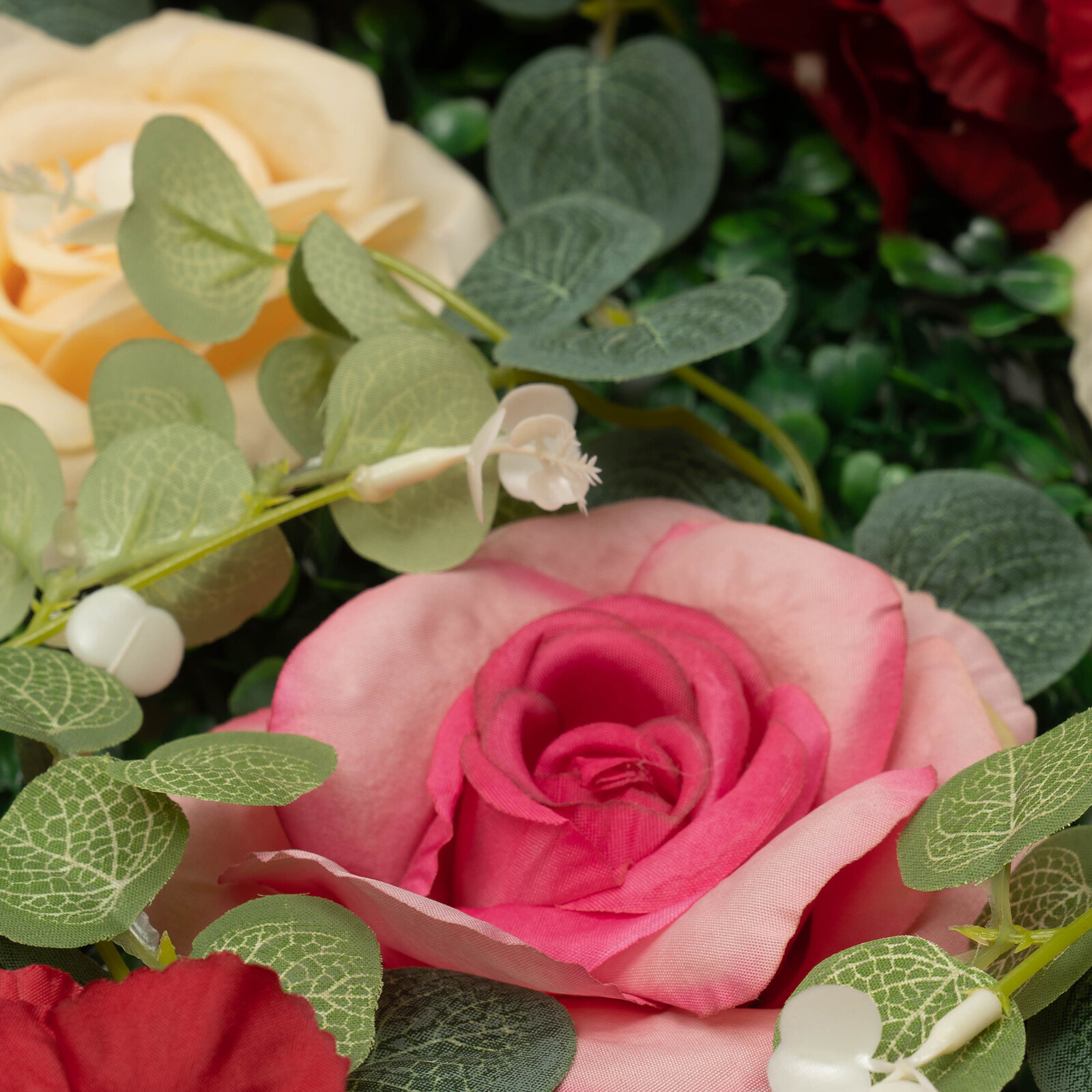 6Pcs Artificial Flower Wall Panel Backdrop Wedding Rose Hydrangea Flower Decor