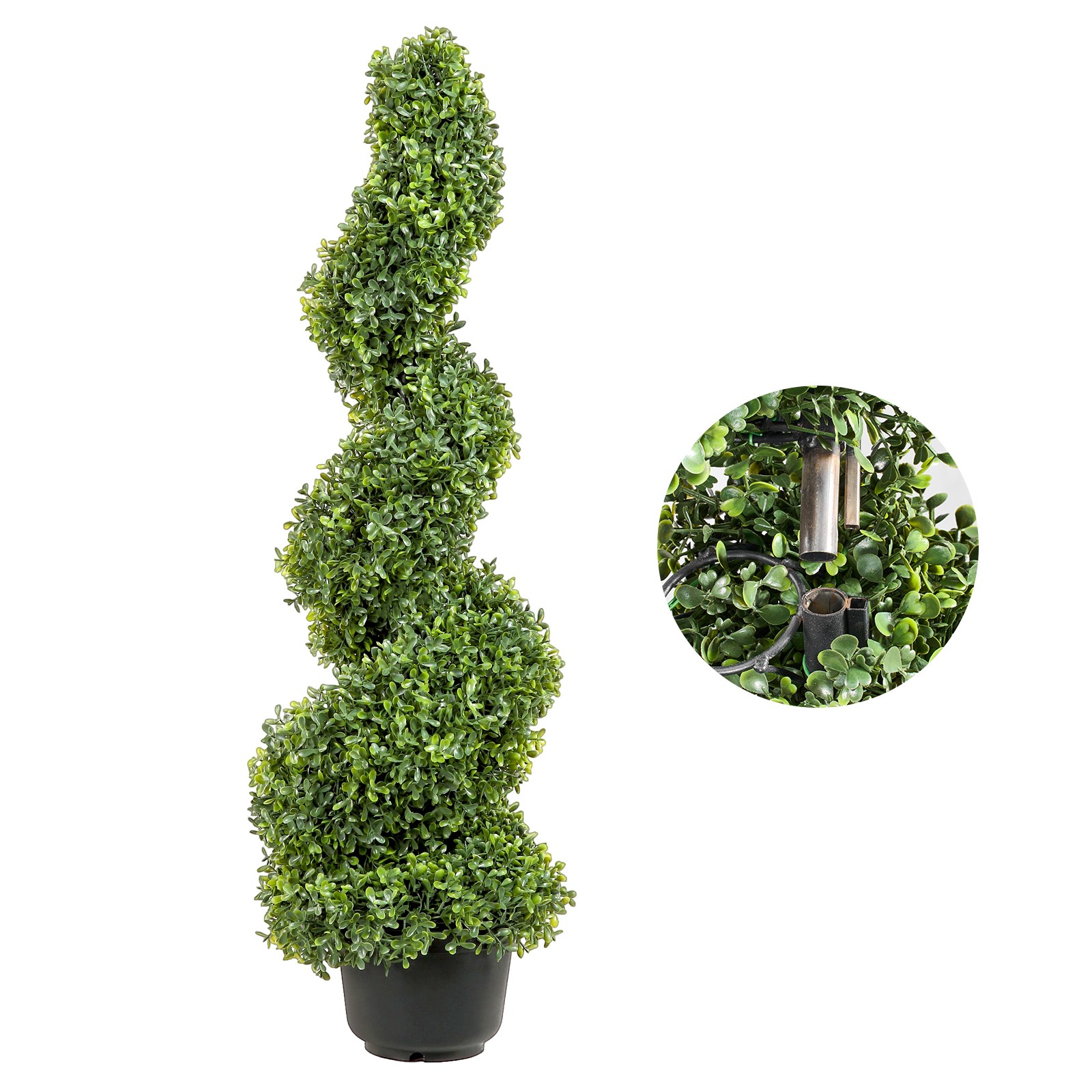 VEVOR 2Pack 4′ Artificial Topiary Spiral Tree Faux Plant UV Indoor Outdoor Decor