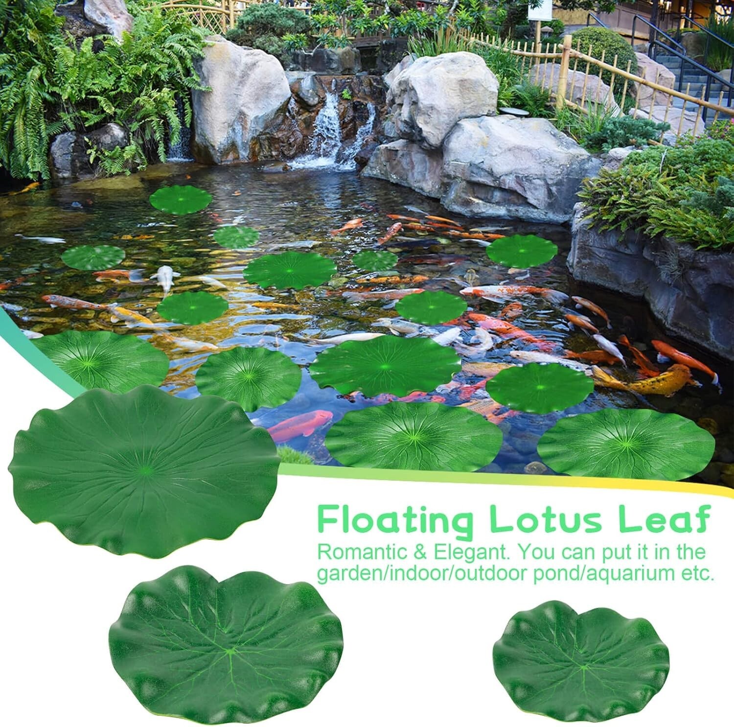 12 Pieces Realistic Lily Pads Leaves, Artificial Floating Foam Lotus Leaves, …