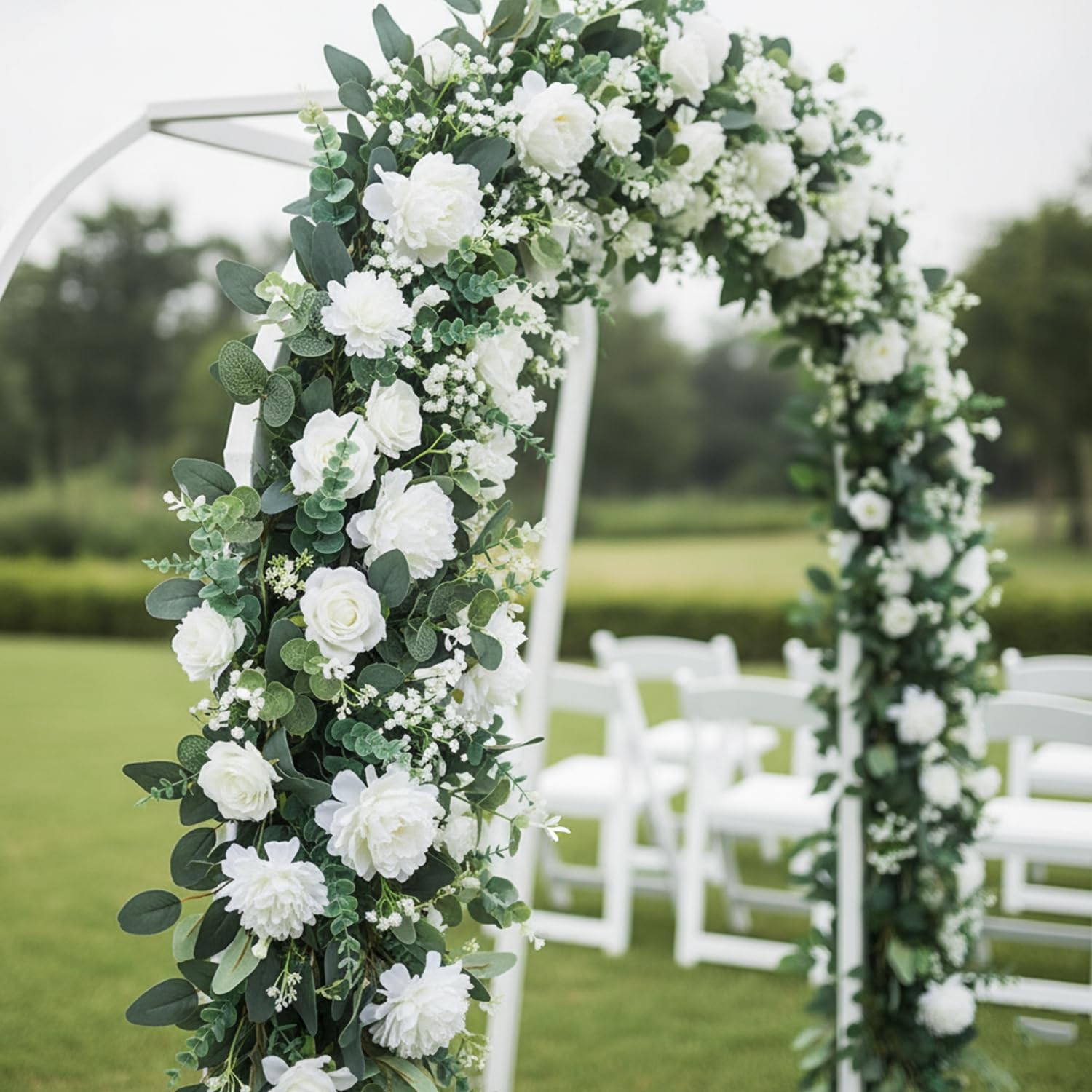 120 Pcs 5 Mixed Eucalyptus Greenery Stems Artificial Baby Breath Flowers Bulk…