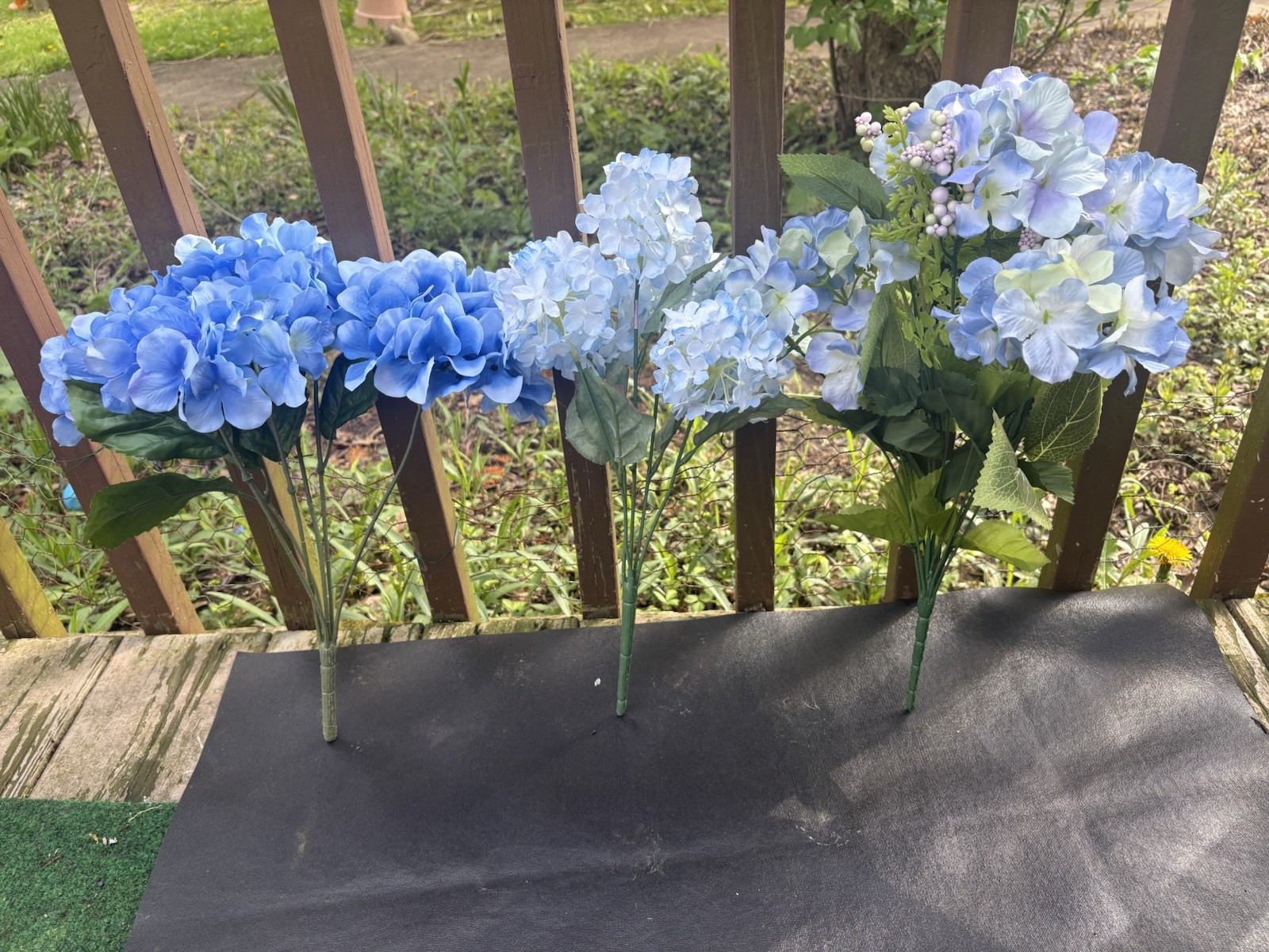 Blue Hydrangea Artificial Flowers 24pc Faux Hydrangea Flowers, Fake Flowers