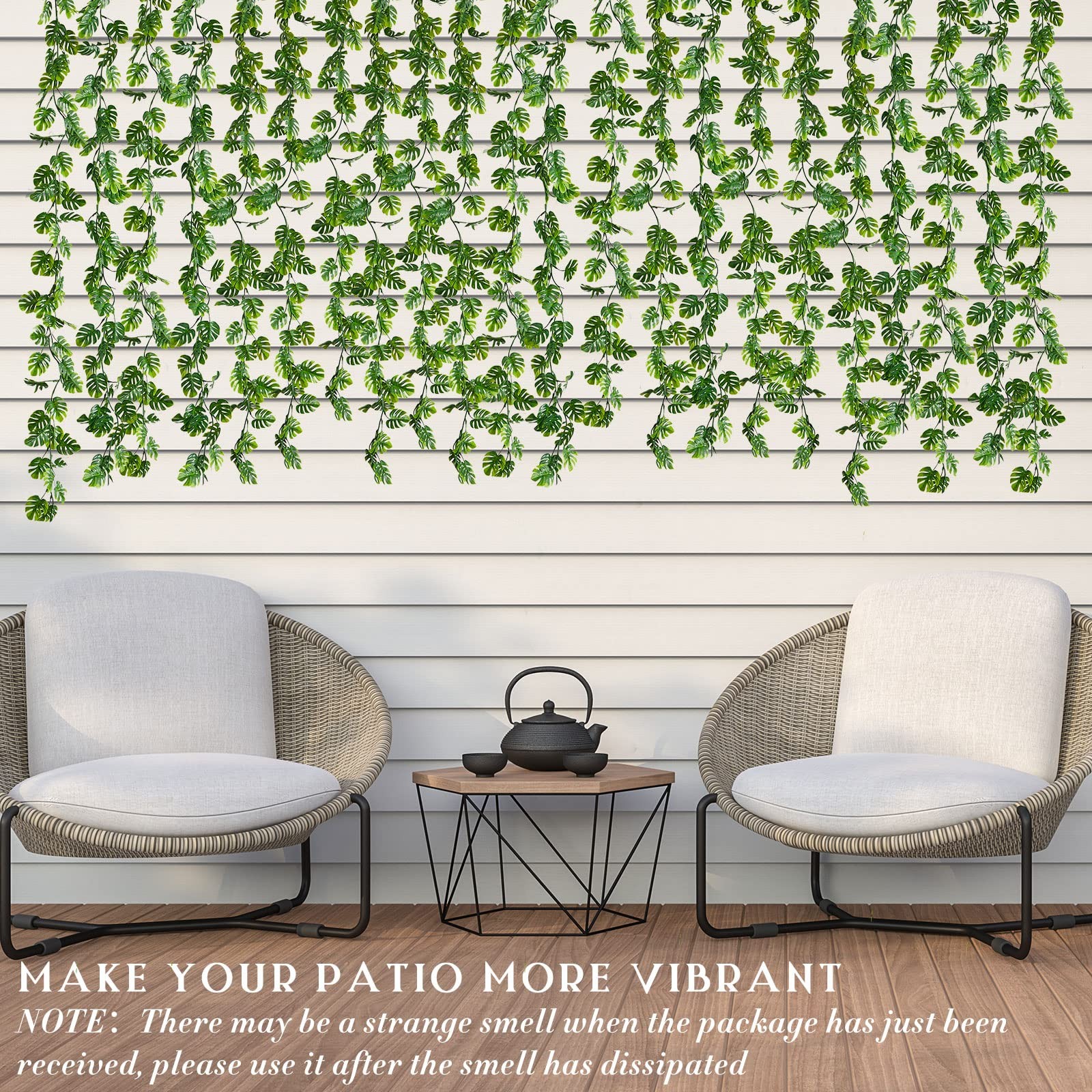 6 Pcs Artificial Monstera Leaf Vines 5.9 ft Fake Hanging Plant Ivy Tropical P…