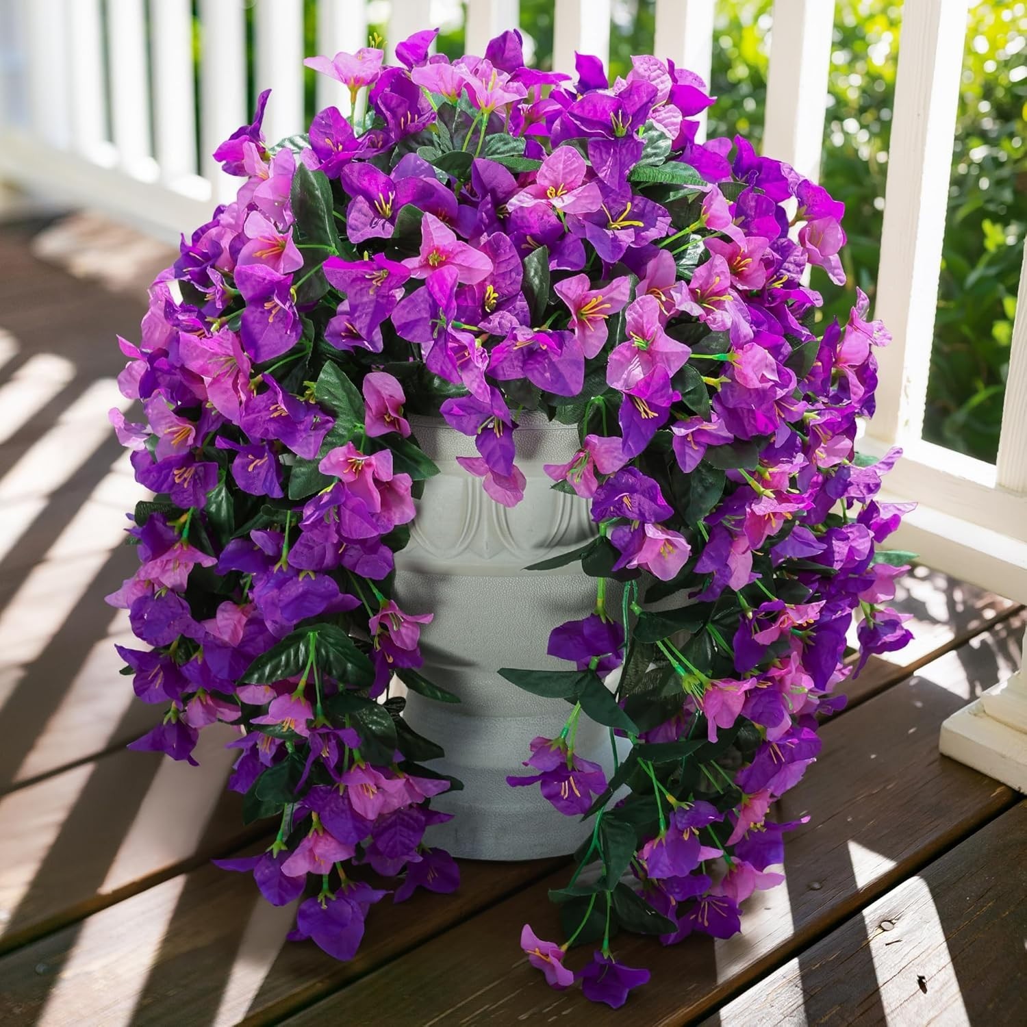 Artificial Bougainvillea Vines 2 Pack UV Resistant Outdoor Flowers for Garden…