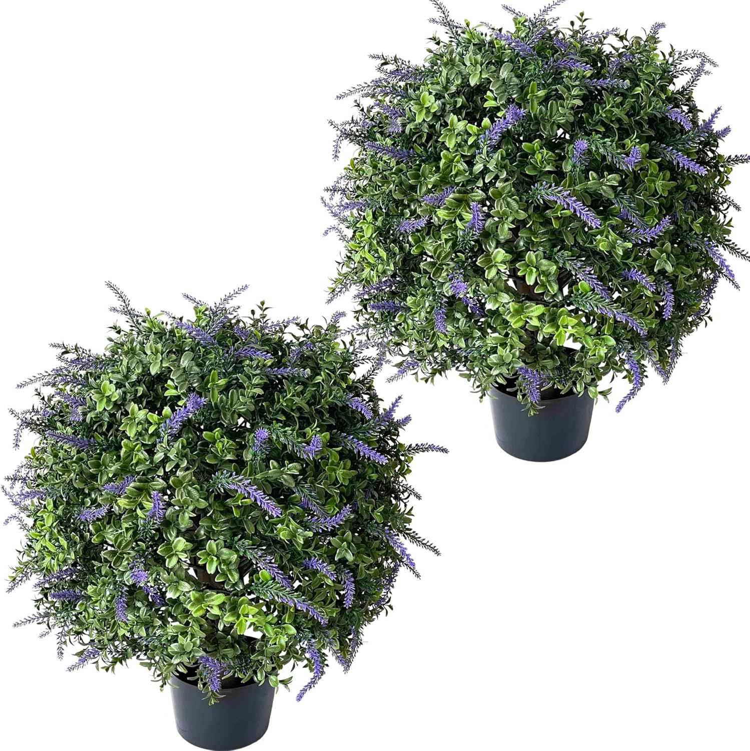 24” Artificial Lavender Topiary with Purple Flowers for Outdoor Decor