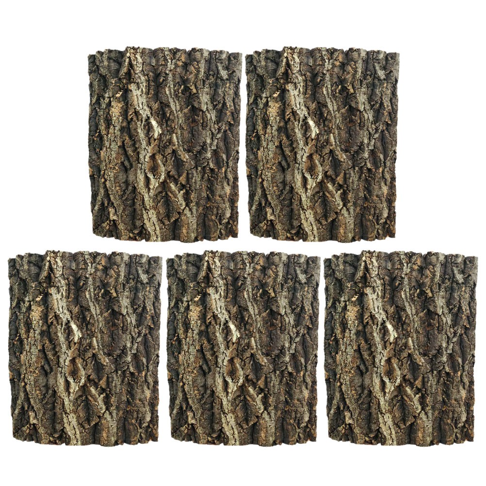 5Pcs Reusable Cork Bark Panels for Terrarium Lizard Climbing Wall Decor Brown