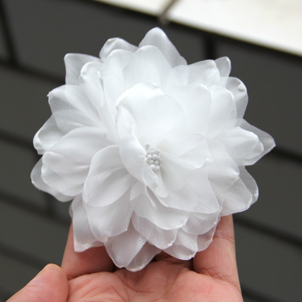 10CM Chiffon Handmade 3D Fabric Artificial Gauze Flower For Wedding Dress Hats