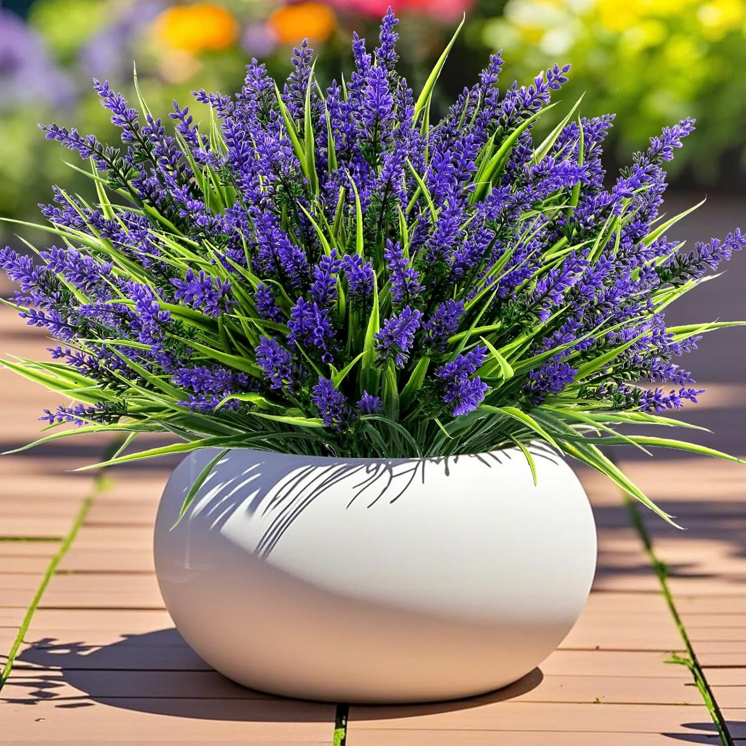 Artificial Plants Flowers Outdoor – 48 Bundles UV Resistant Faux Lavender Flo…