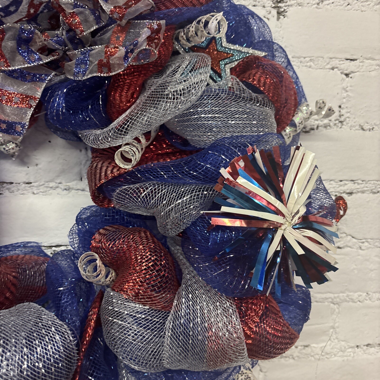 VTG Patriotic Wreath Independence Day 4th Of July Red White Blue 250 Years