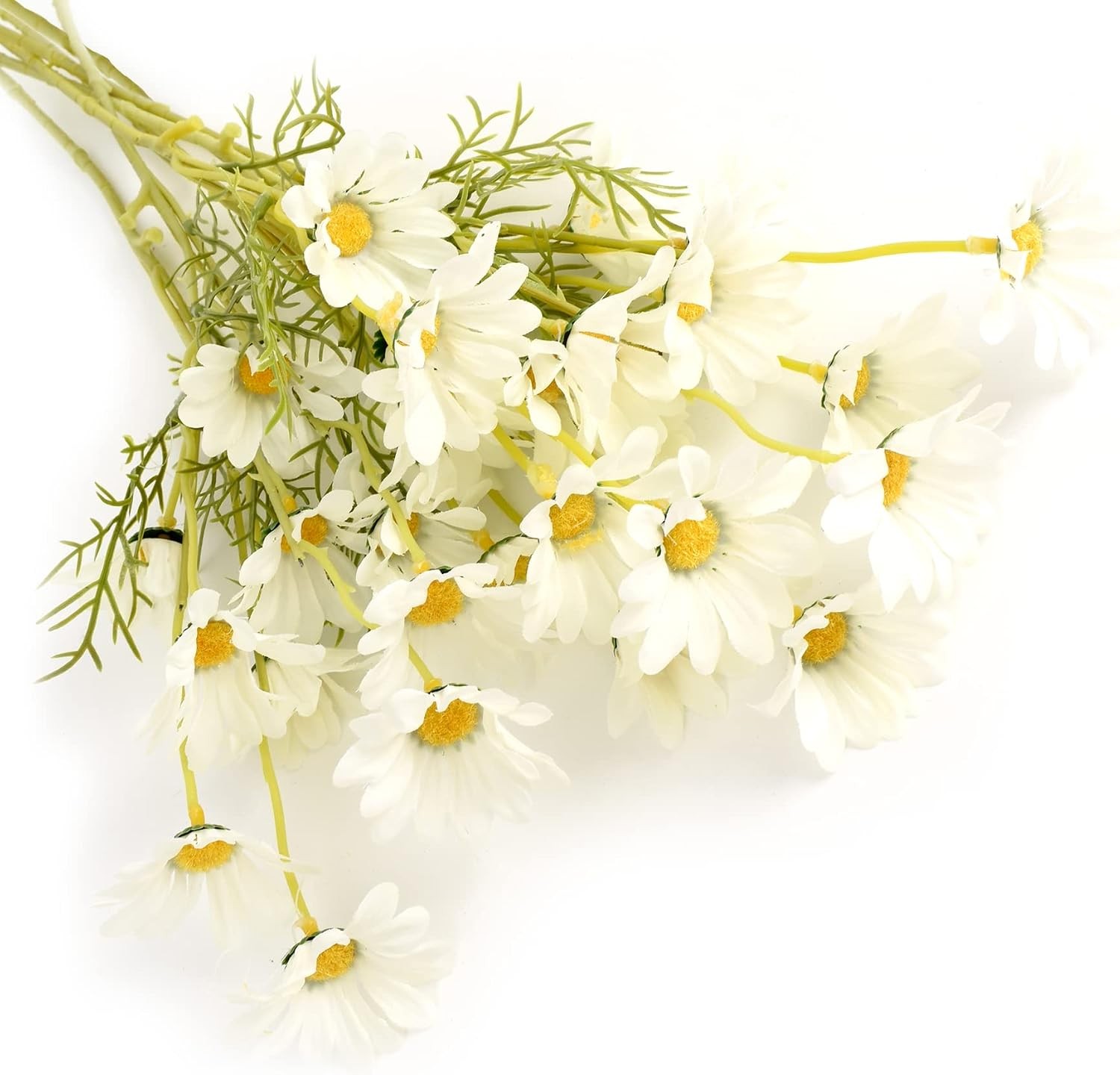 Artificial Daisy Flowers 6 Bundles 21” Faux Silk Daisy Flowers with Stems for