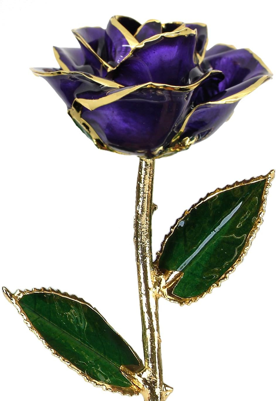 Luxurious Deep Purple 24K Gold Dipped Real Rose – Timeless Elegance