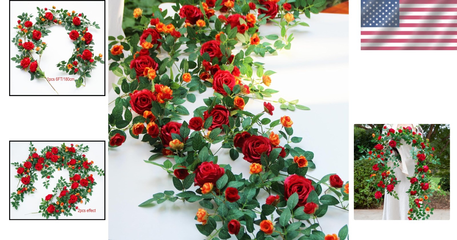 Versatile 2-Piece 12FT Bendable Floral Garland for Indoor & Outdoor Use