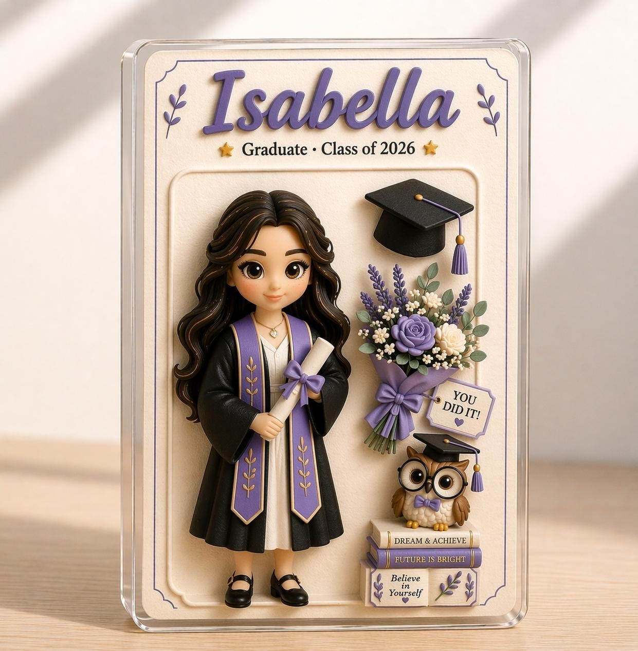 Personalized Graduation Gift for Her, Custom Class of 2026 Acrylic Plaque