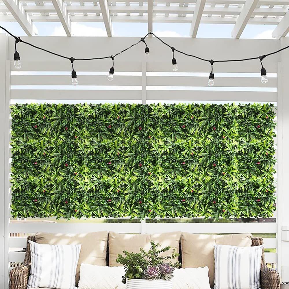 20″x20″ Artificial Faux #7 3D Mixed Panel Leaf Privacy Fence Screen Decor Hedge