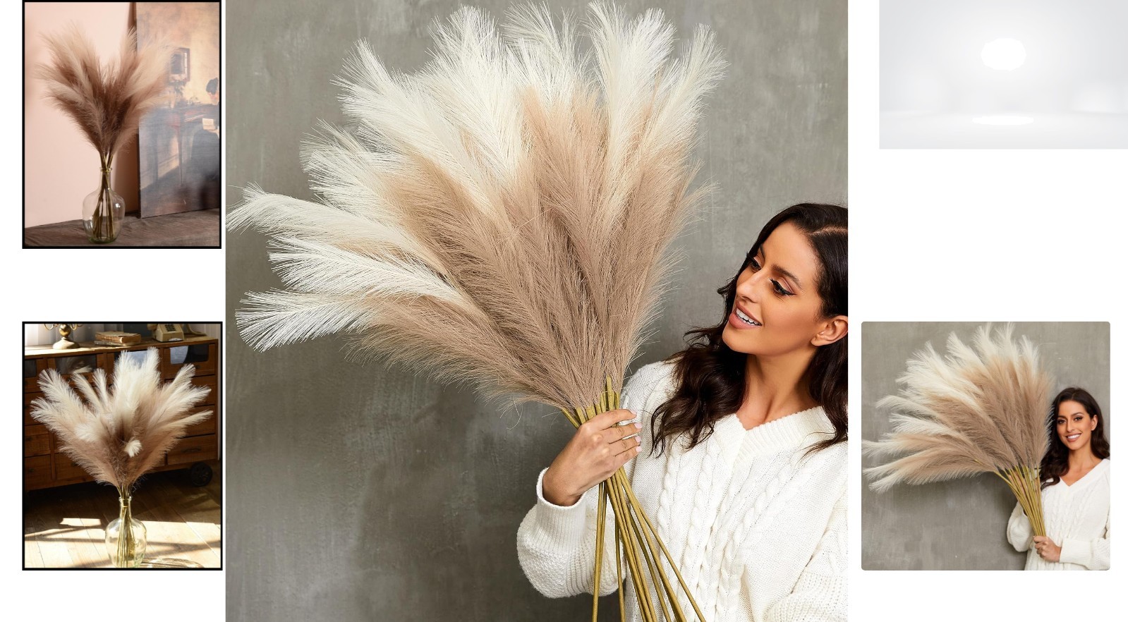 Faux Pampas Grass 9PCS 37in Tall Fluffy Artificial Branches for Floor Vase Decor