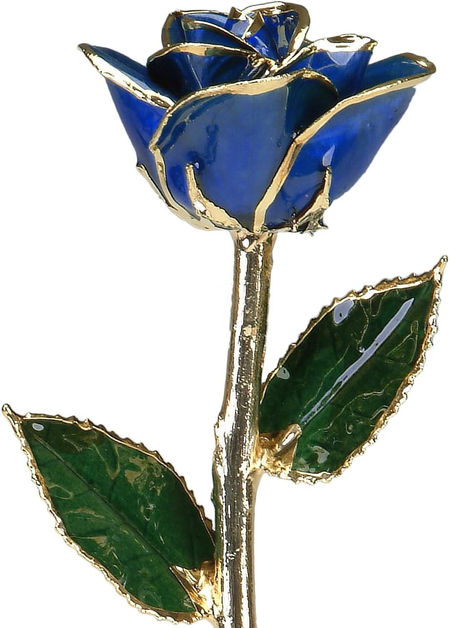 11″ Sapphire Blue Platinum-Dipped Real Rose – Elegant Gift for Any Occasion