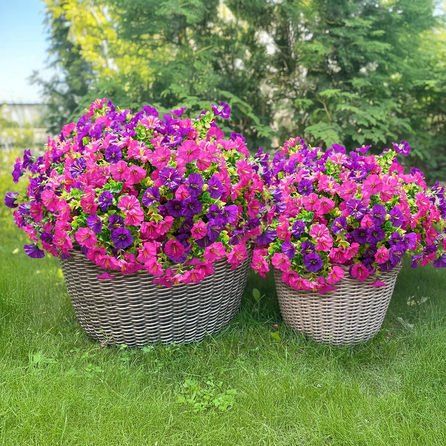 Outdoor Silk Morning Glory Bundles – 12 Artificial Decorative Plants