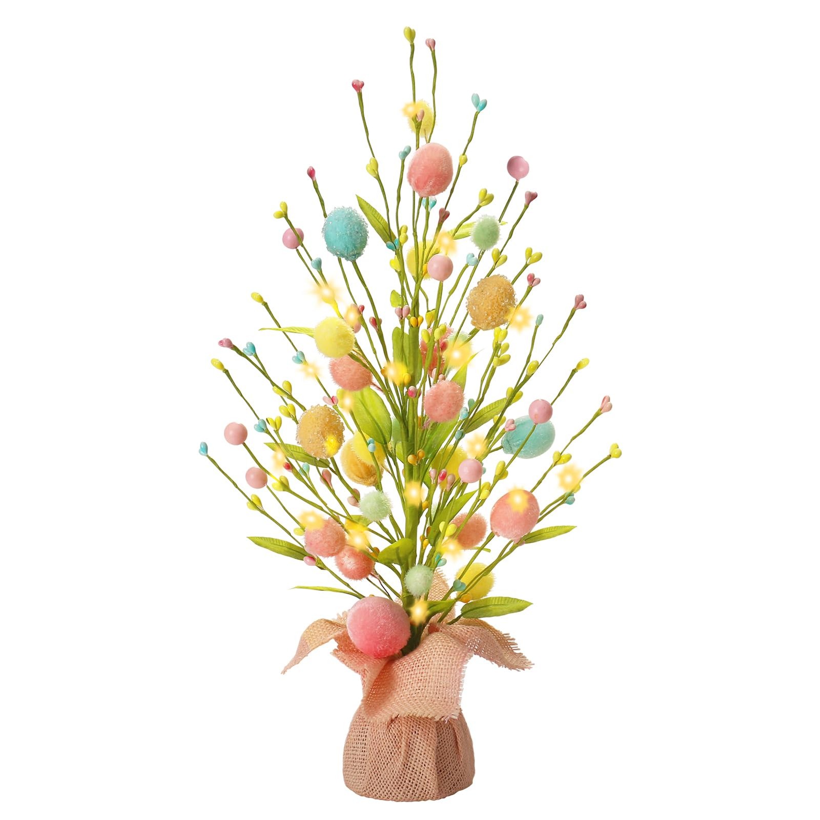 Easter Decorations, Artificial 18 Inch PreLit Easter Egg Tree Tabletop Decor …
