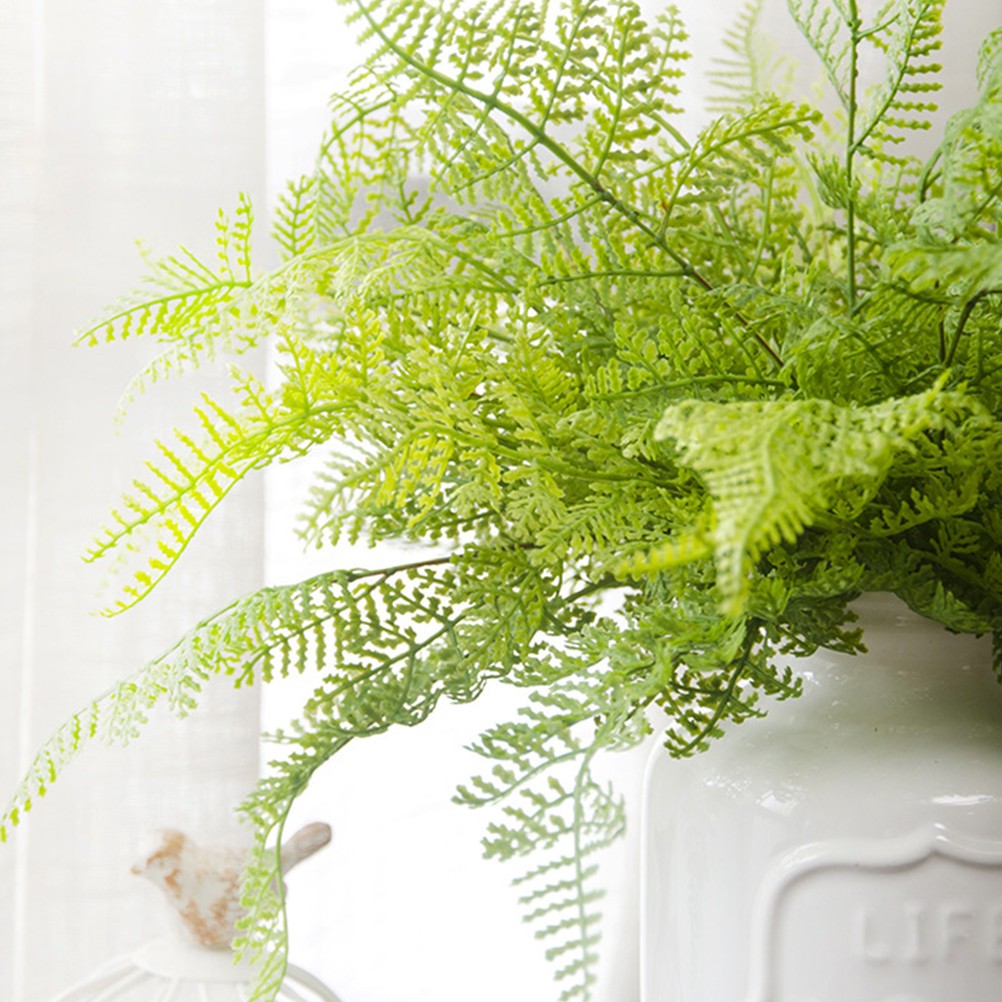 2Pcs Fake Fern Plant Light Green for Rustic Event Decor Tabletop Wall Display