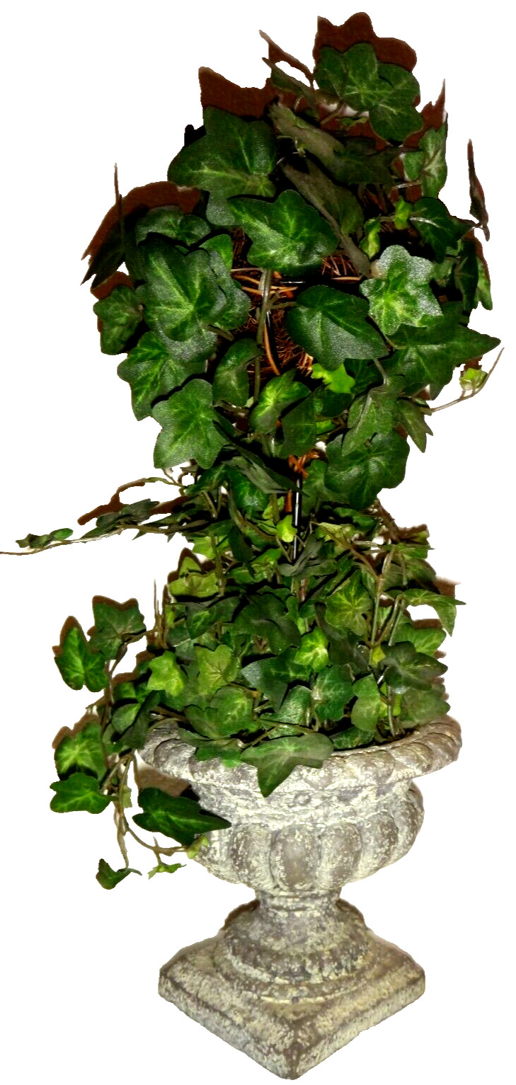 Roman Style Mini Potted Artificial Green Leaves Plant Home Décor Height : 15 in