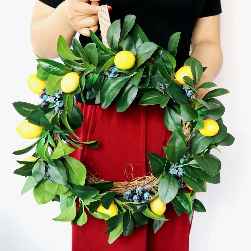 Lemon & Blueberry Wreath Green/Yellow/Blue