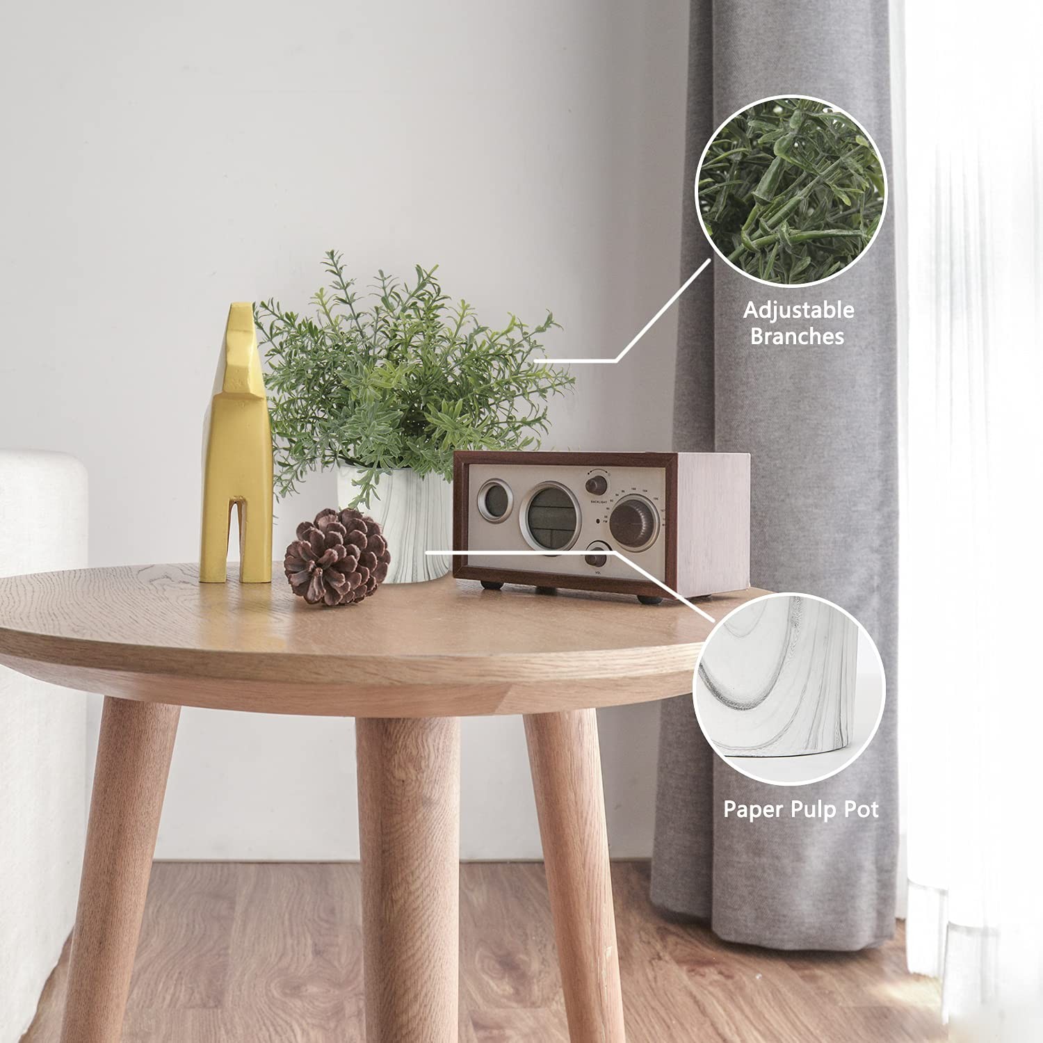 Faux Plants Indoor Artificial Mini Potted Plastic Eucalyptus Table Decor