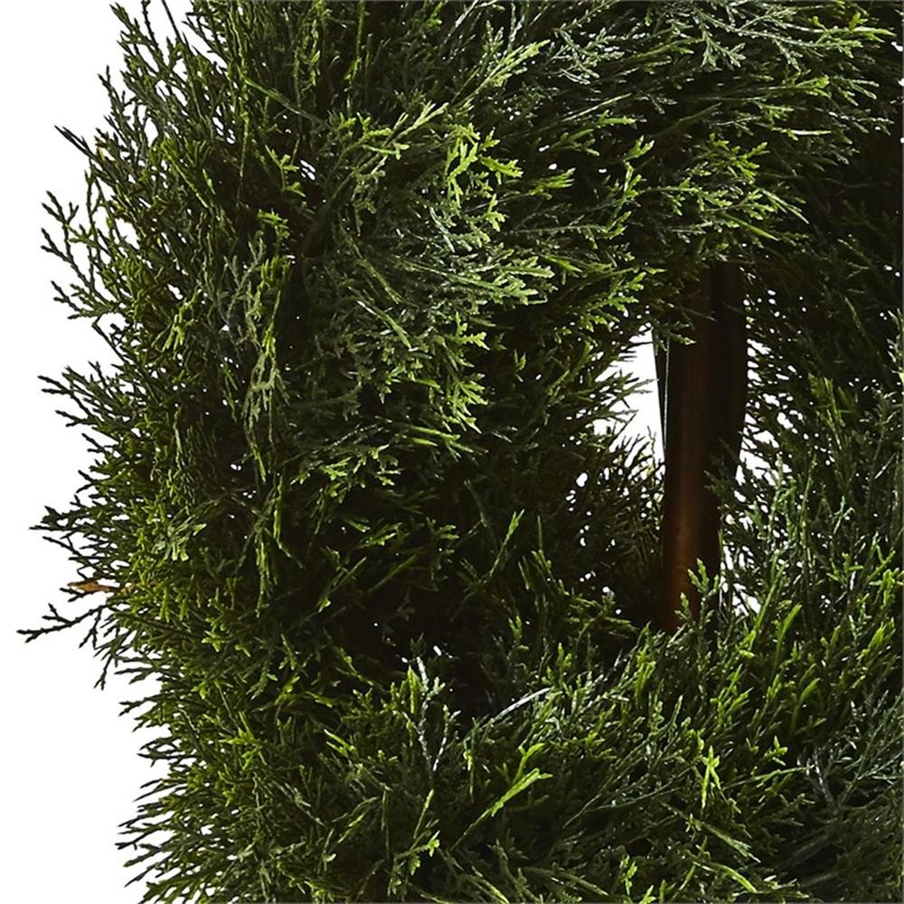 Pemberly Row 48″ Double Pond Cypress Spiral Topiary UV Resistant (1036 Leaves)