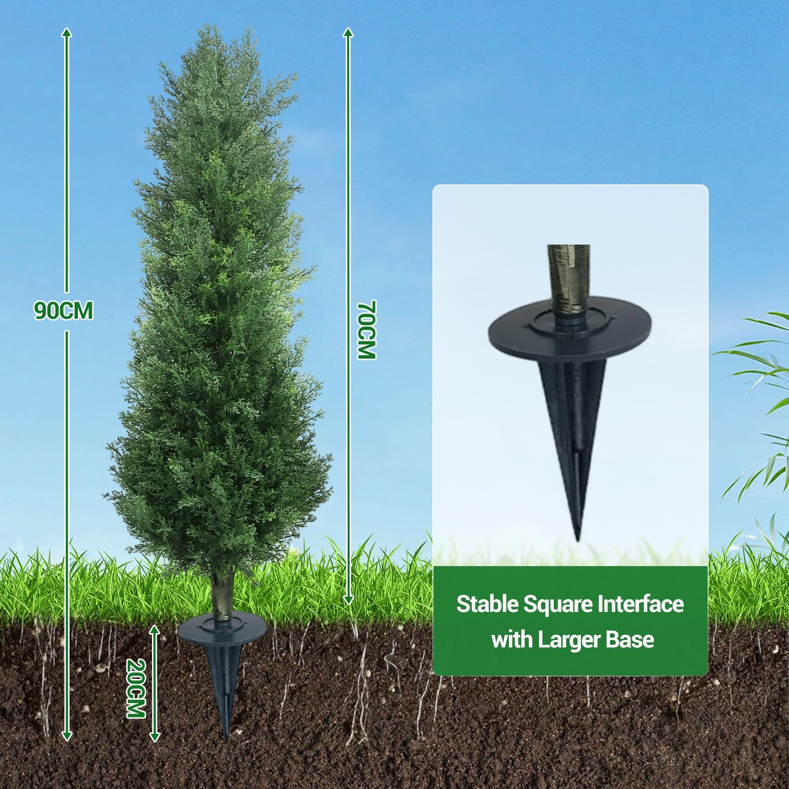 Artificial Cedar Topiary Trees Set of 2,UV Resistant Outdoor Faux Cypress Plants