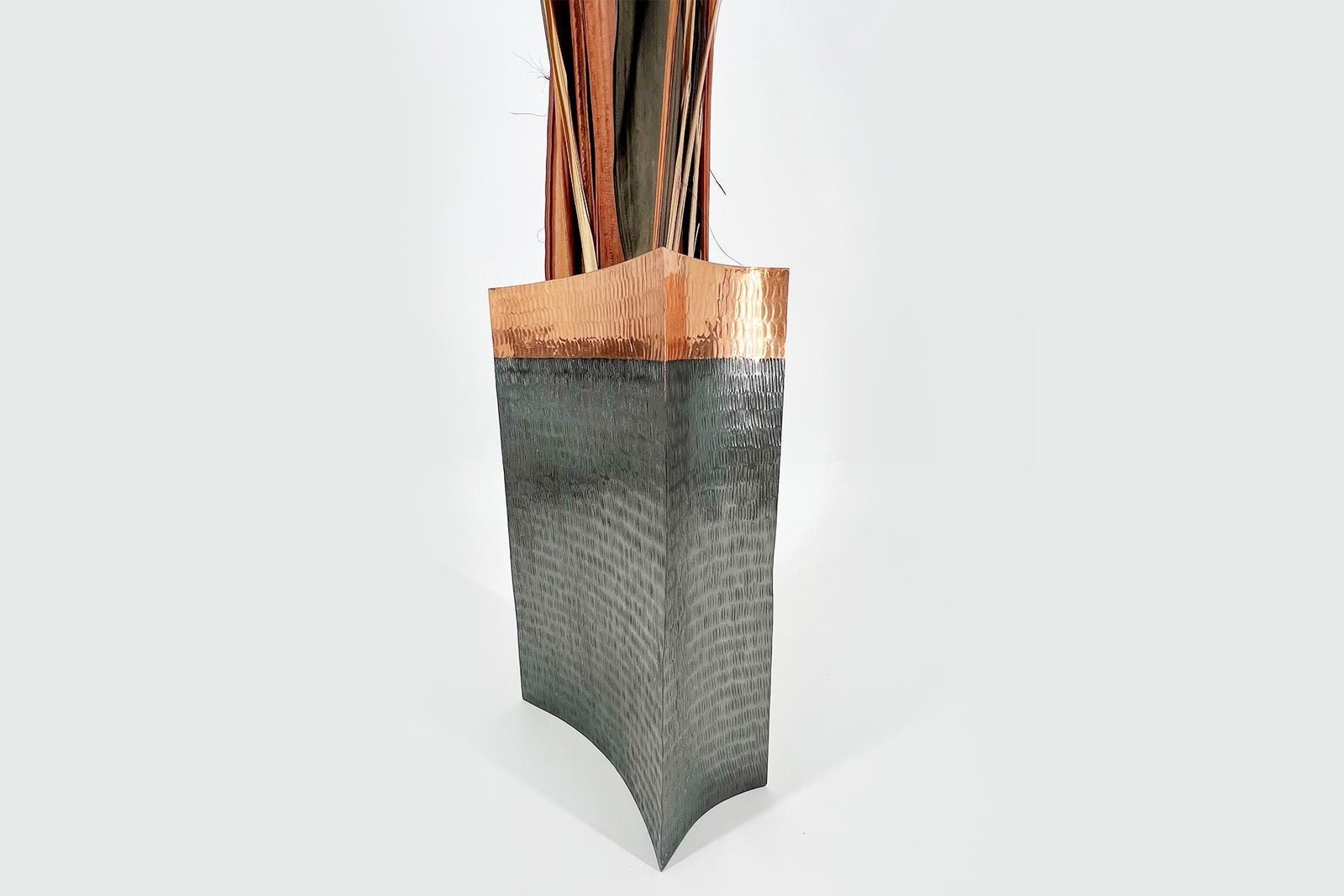 Gold and brown leaf vase