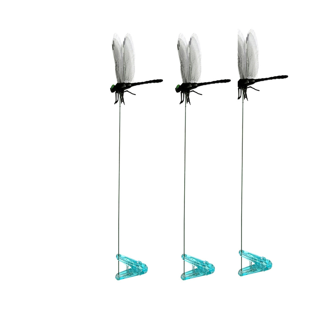 Fake Dragonfly Rod Clip, 3D Dragon Fly Garden Stakes & Hat Simulation Decor US