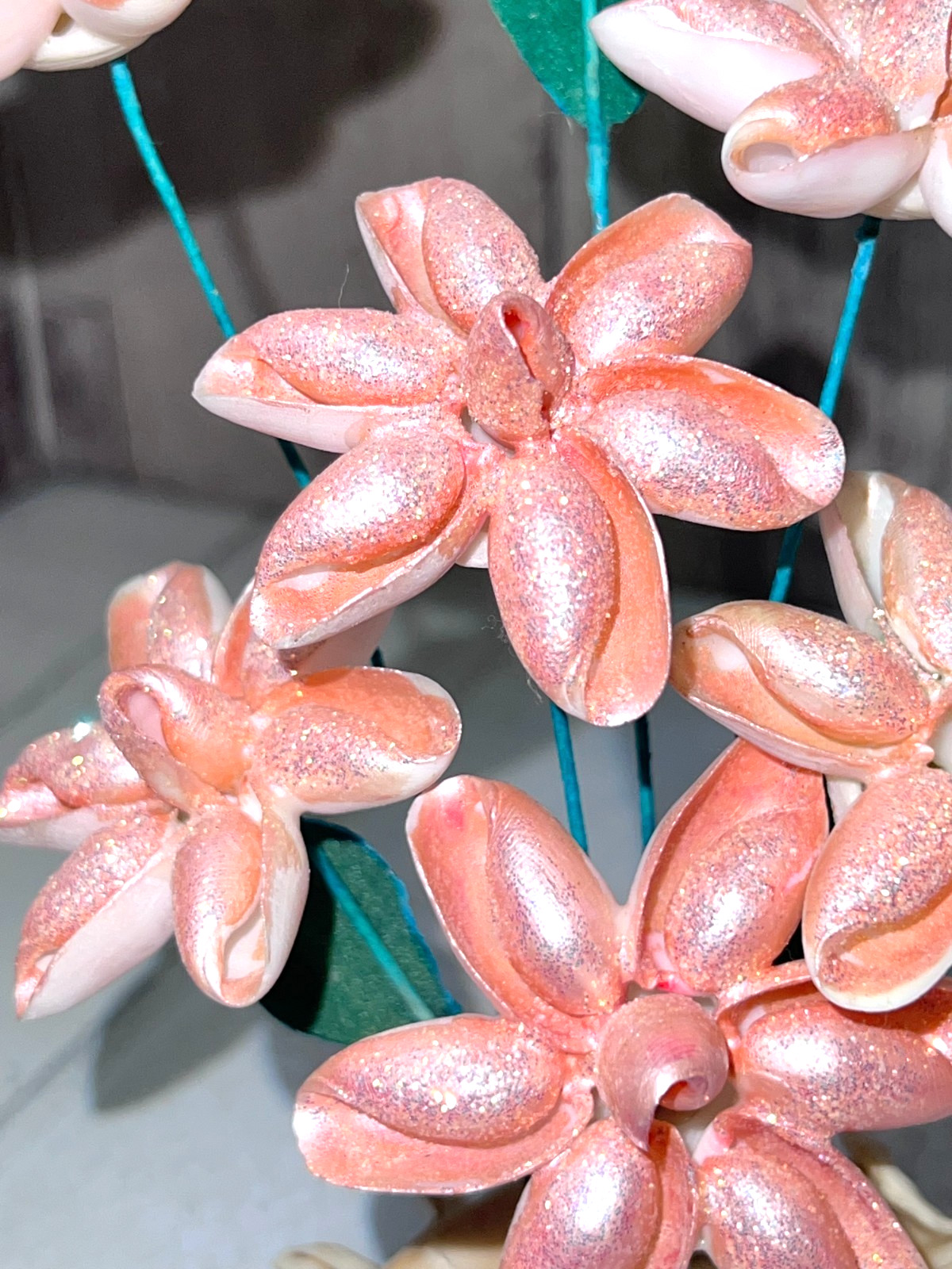 Handcrafted Seashell Floral Arrangement 1960-1970 Philippines
