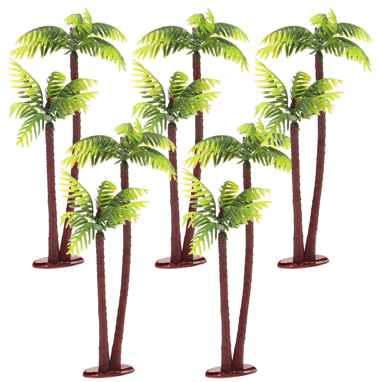 5pcs Mini Palm Tree Figurines – Green Artificial Coconut Tree Plastic Fake Pa…