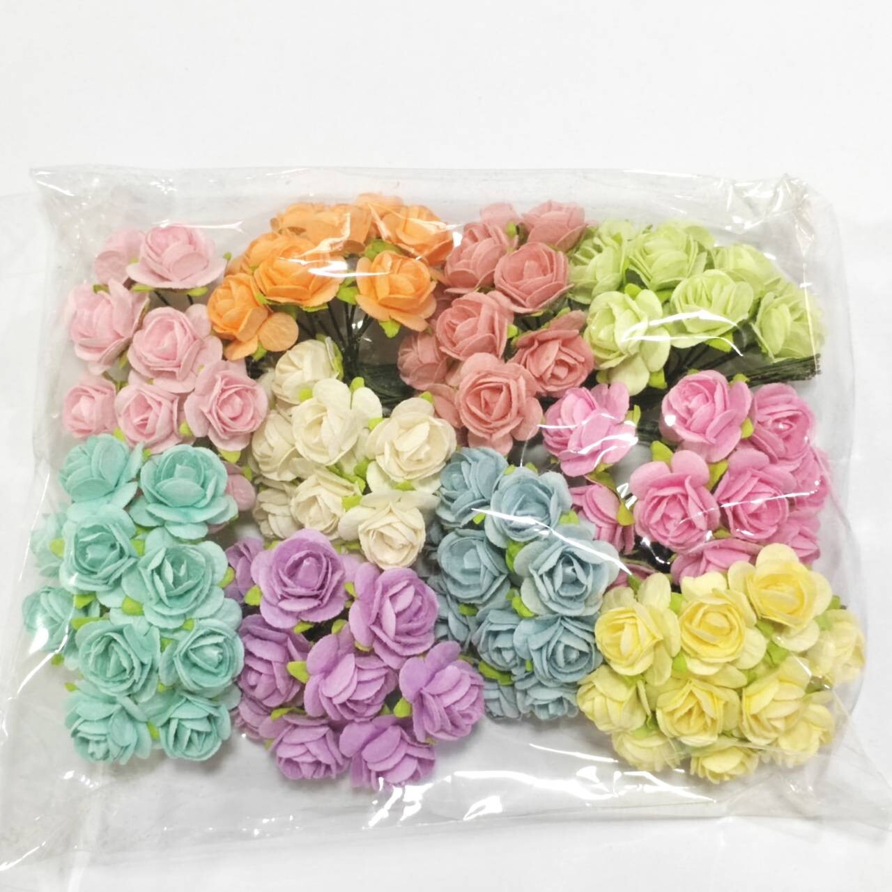 100 (10 color) Artificial Flowers Rose Flower Paper Flower size 15 mm