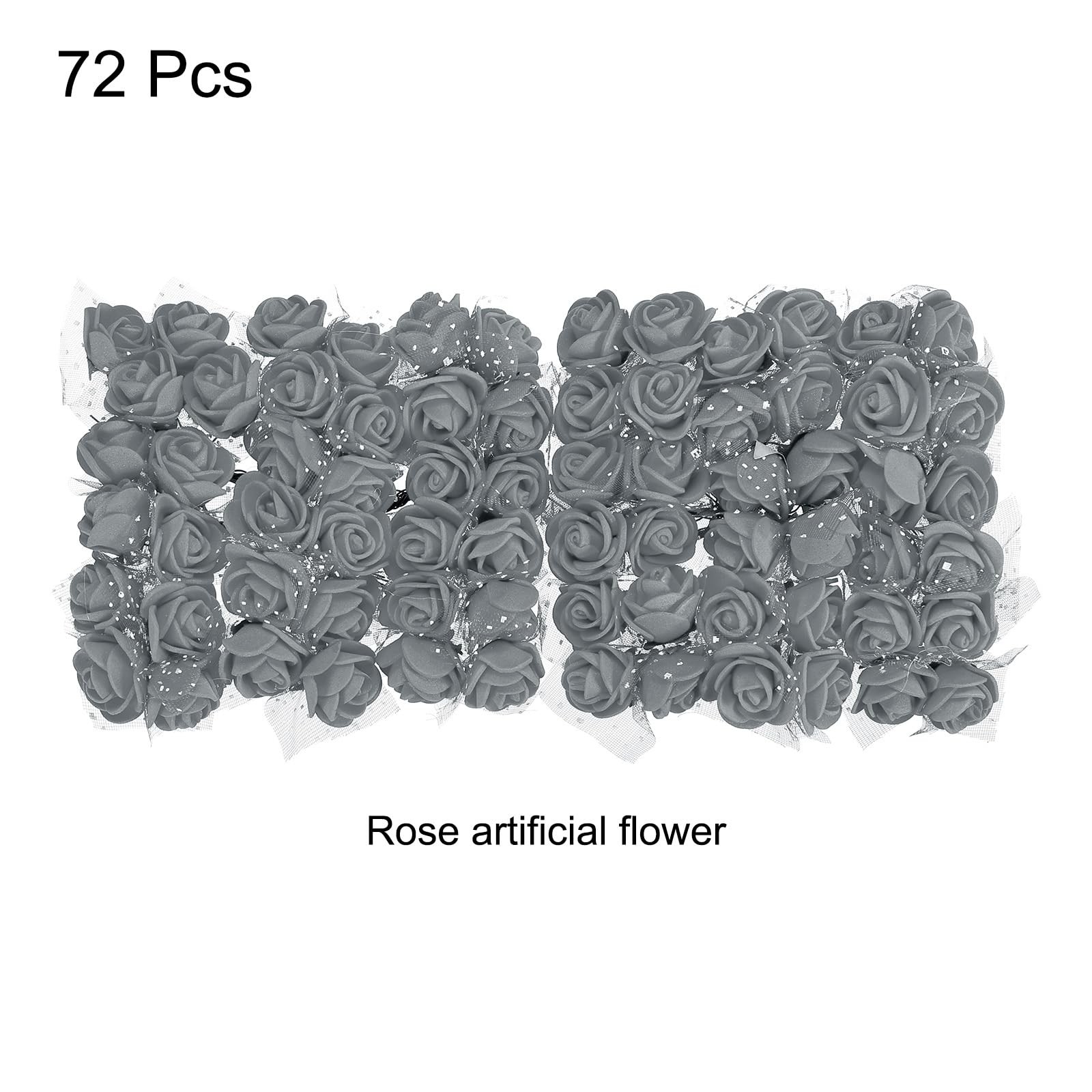Artificial Rose Flower Heads, Grey Mini Faux Flowers 0.8 Inch-1 Inch for DIY …