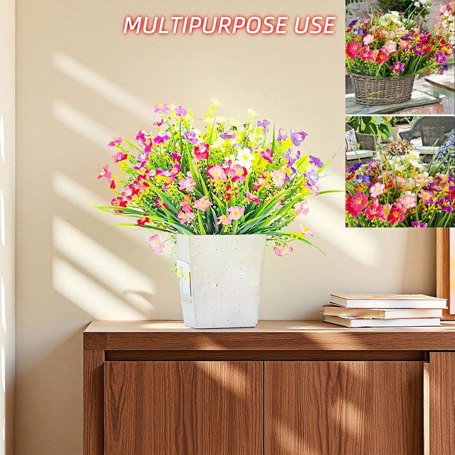 UV-Resistant Artificial Flowers Mix Colors Fake Daisy Plastic Flowers Outdoor