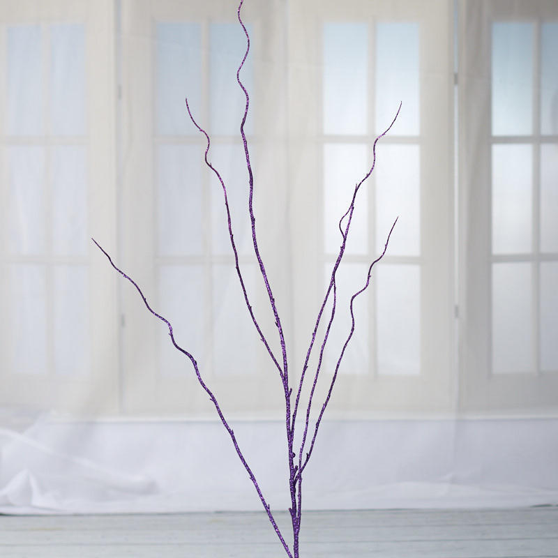 Pack of 4 Purple Glittery Artificial 50″ Decorative Twig Sprays