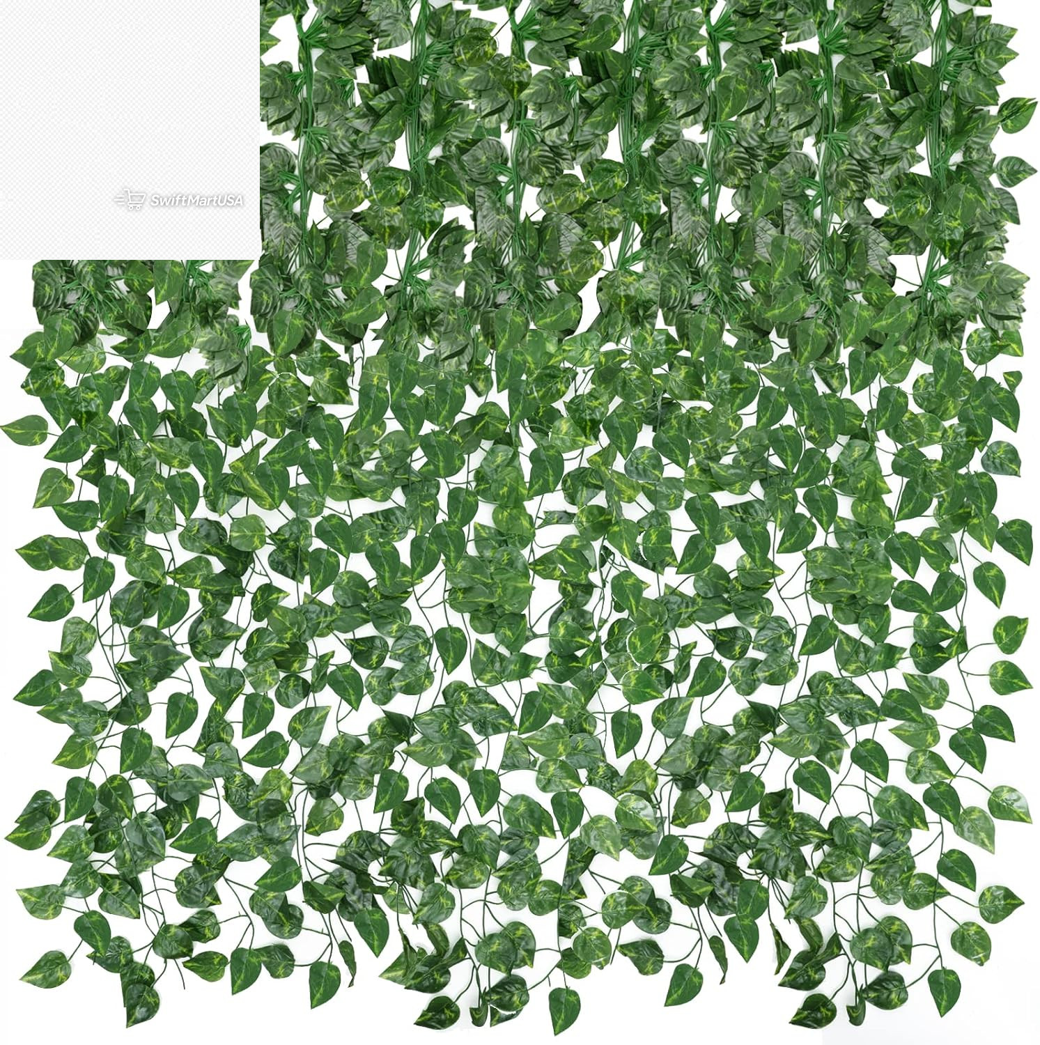 24 Pack Fake Vines 168Ft Artificial Ivy Garland Greenery Room Bedroom Wall Decor