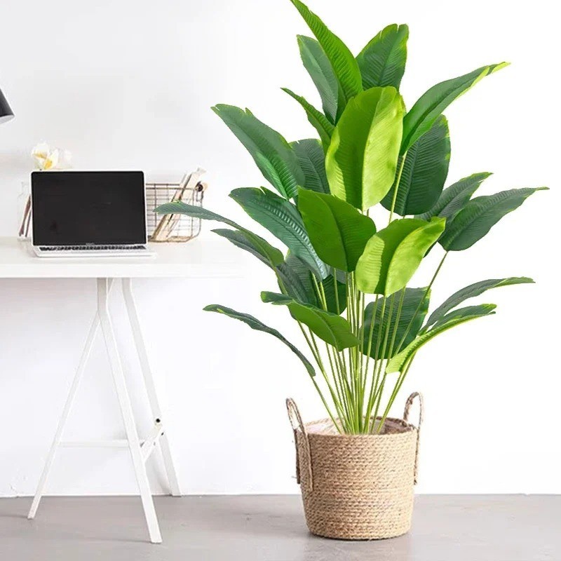1pc Artificial Plants Large Tropical Palm Tree Fake Banana Plants Leaves Real