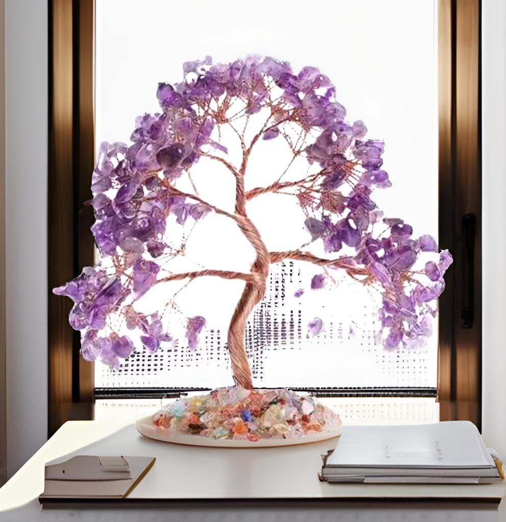 Crystal Tree of Life 7 Chakra Healing Stones for Home, Office Desk Decor, Fen…