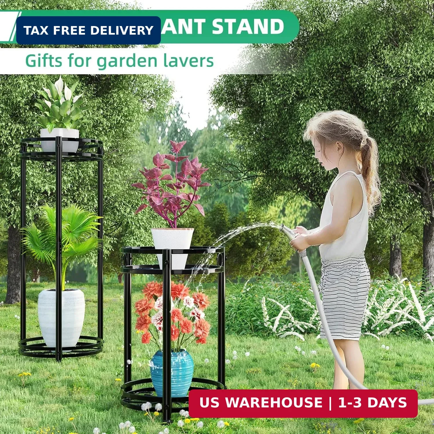 Simple Trending Round Plant Stand Indoor Outdoor, Waterproof Metal Tall 31″ Plan