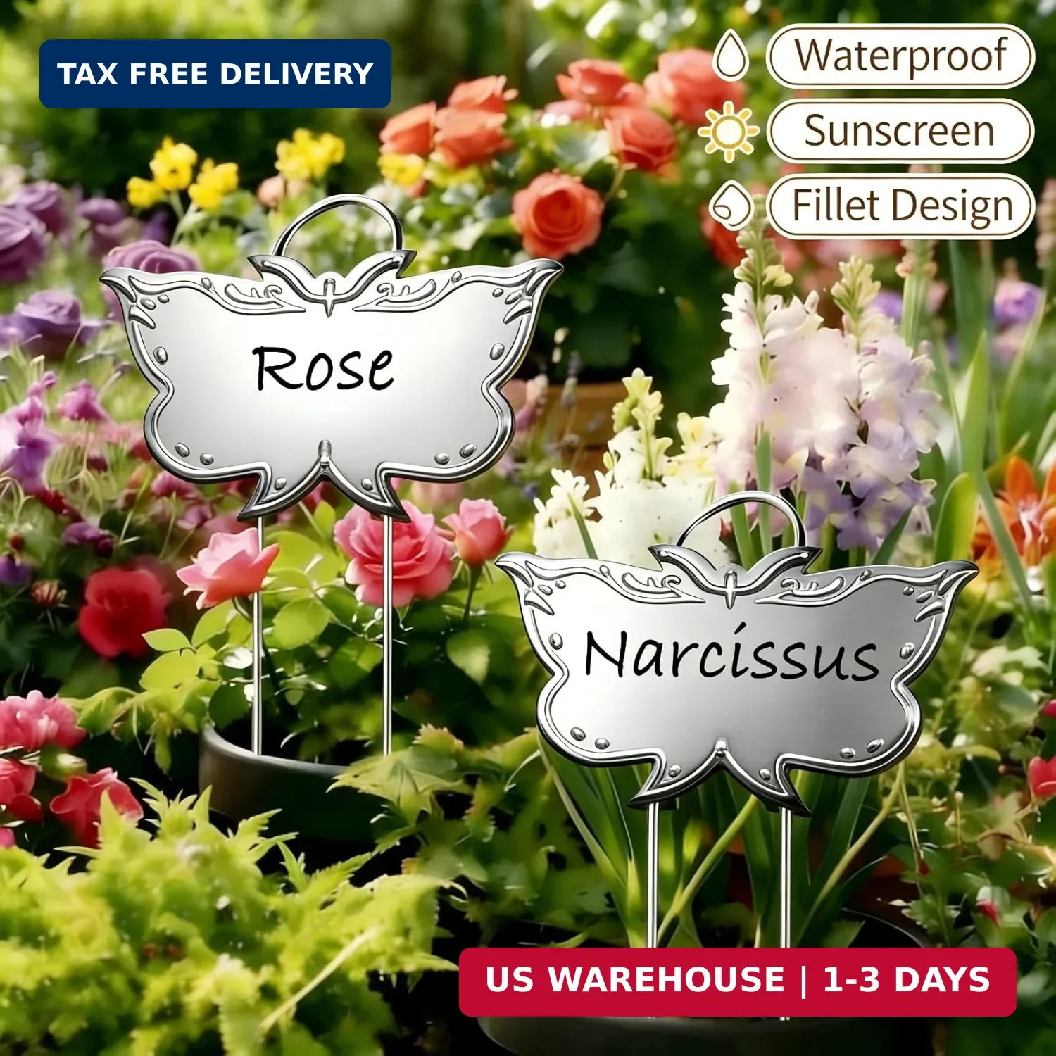 Metal Plant Labels 11in Tall 30 Pack Silver Outdoor Waterproof Garden Label Larg