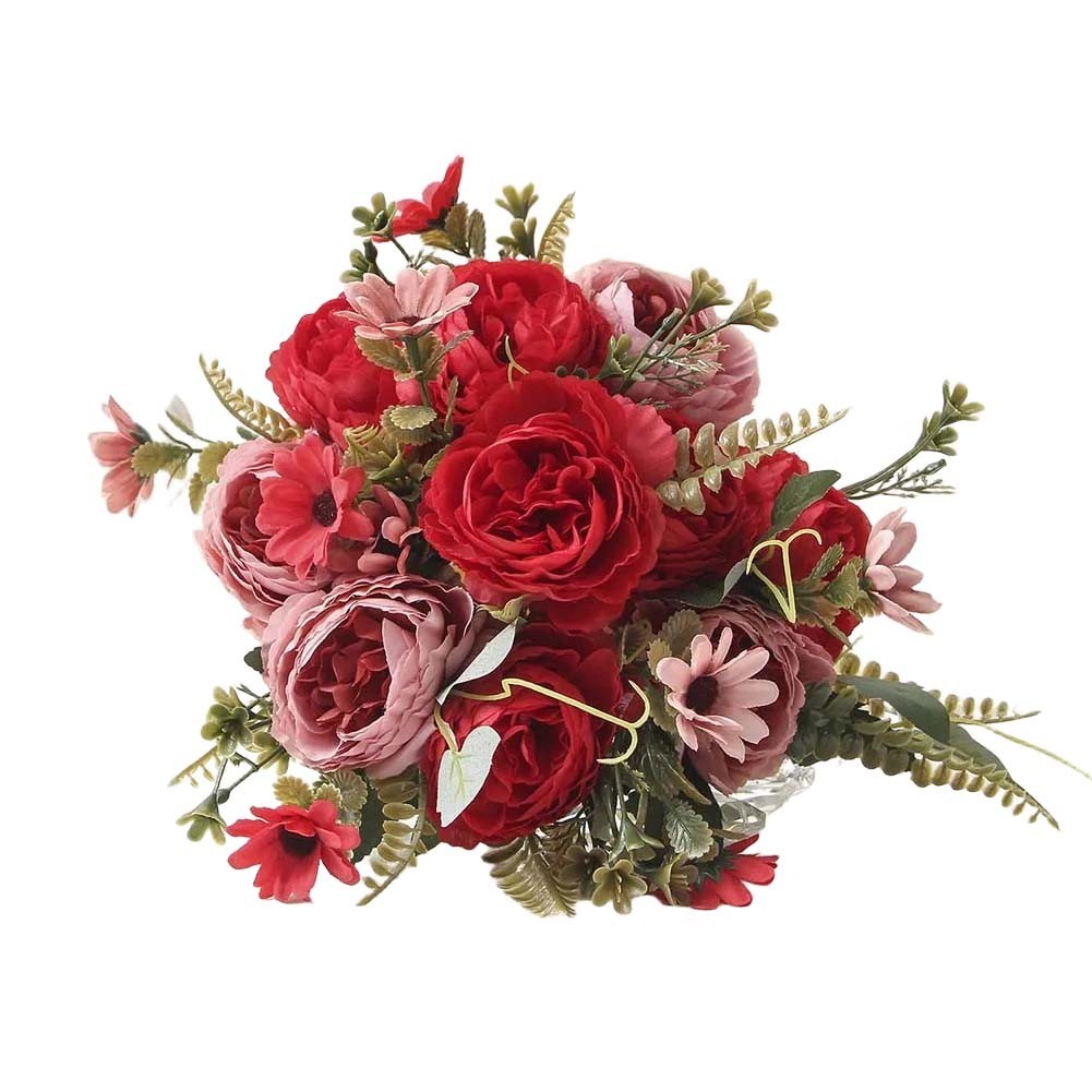 Elegant Faux Floral Bouquet Peony Rose Arrangement for Stylish Centerpieces