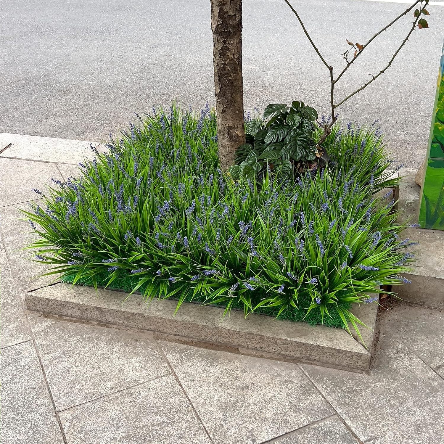 Zero Maintenance Artificial Monkey Grass with Flowers – 12 Bundles for Any Space