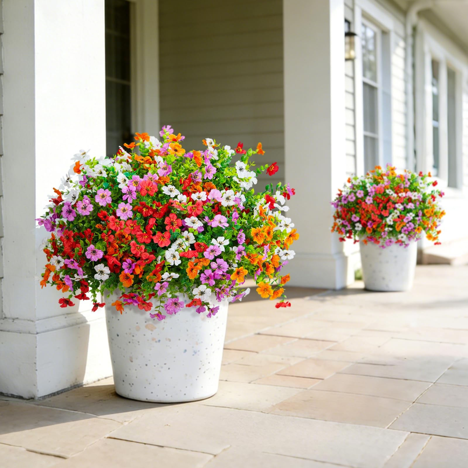 Best Hrobek Fake Artificial Flowers for Outdoors Faux Plants Outside Indoor,UV