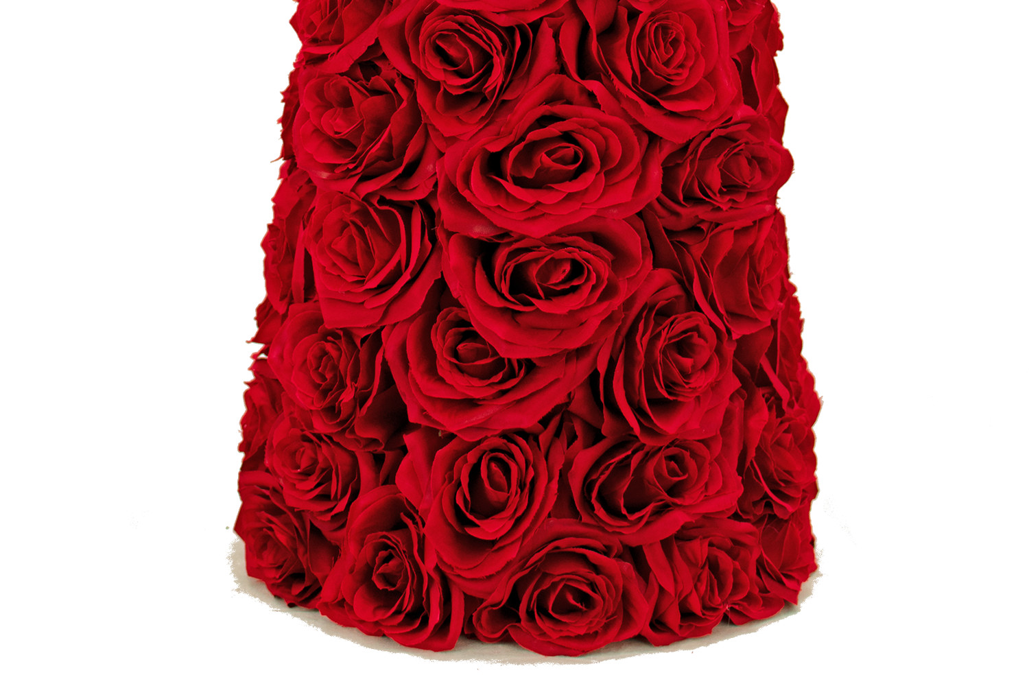 Valentine’s Day Red Rosebud Centerpiece Cone Tree Artificial Roses 14in Decor