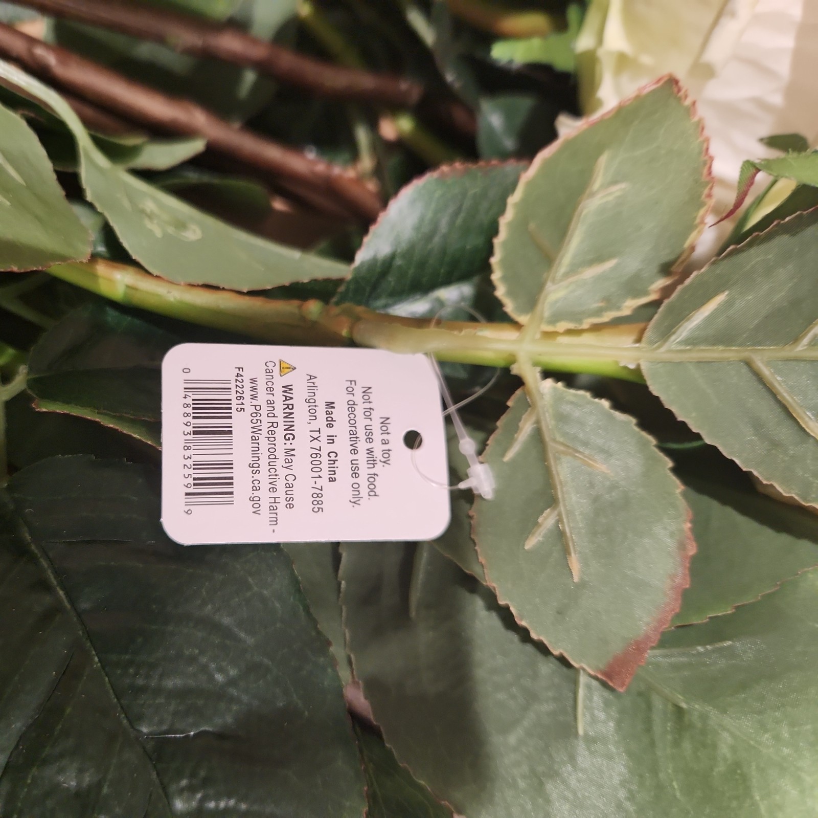 Roses White Real Touch Artificial Flowers with Stems Raz Imports 18 in total