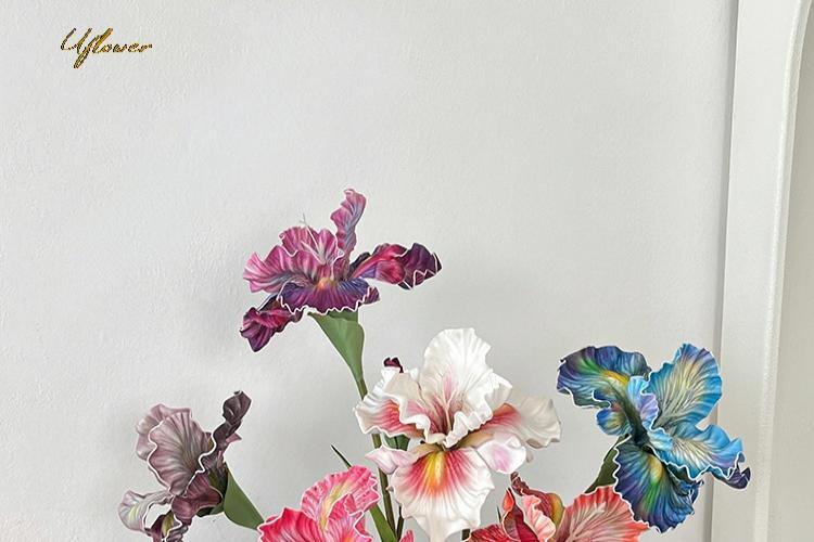 45cm Artificial Flower Rose Bouquet Iris Alice Eva Feel Fake Flower Home Wedding
