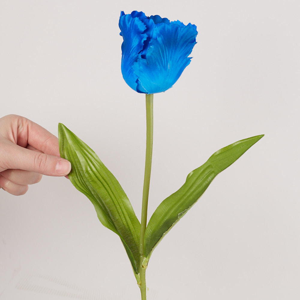 Package of 6 Realistic Spring Faux Blue Parrot Tulip 21″ Stems