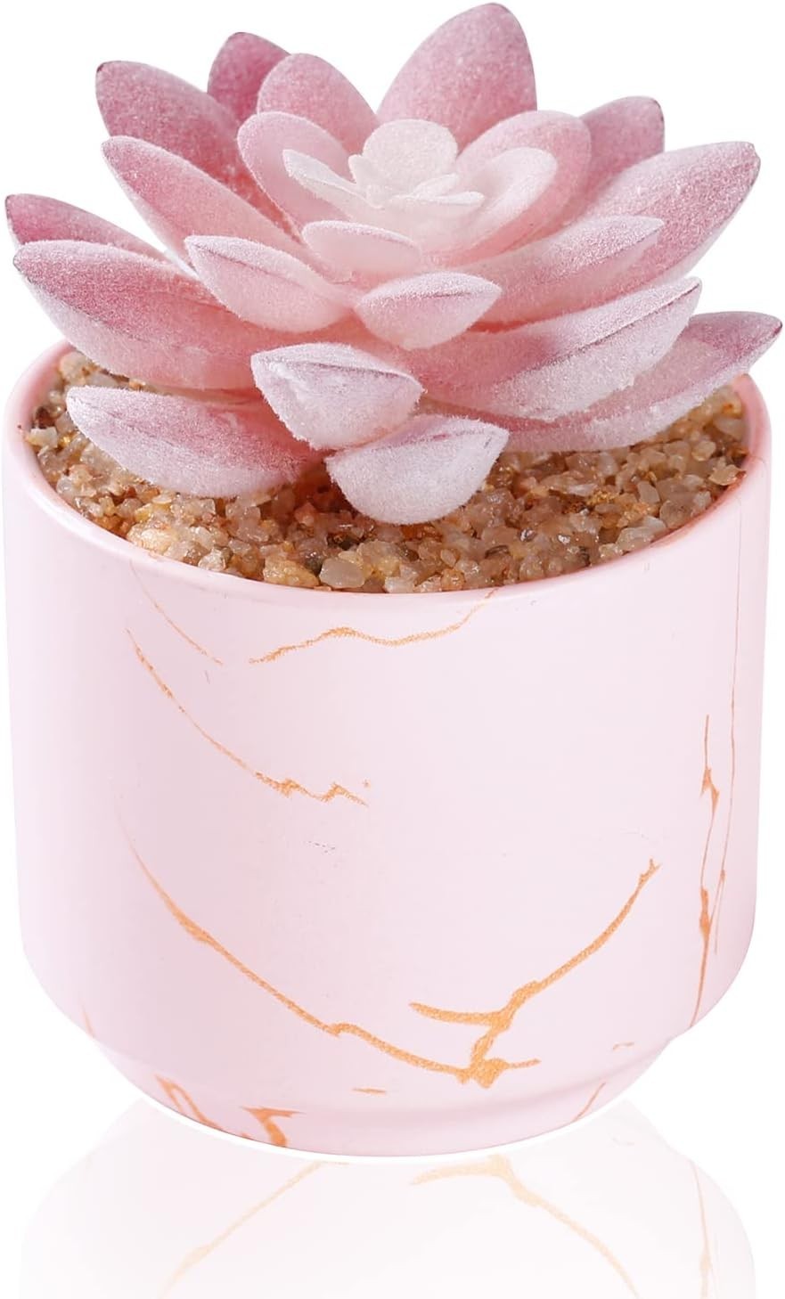 Charming Artificial Pink Succulent in Ceramic Pot – Cute Décor for All Rooms