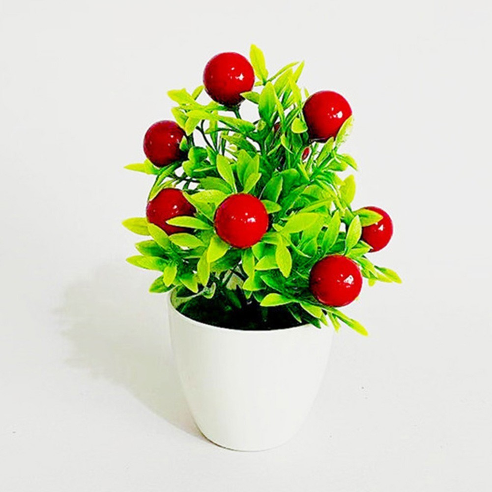 Fake Flower Pot Red Fruit Orange Pomegranate Plastic Foam Artificial Fruit