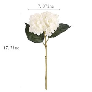 White Hydrangea Artificial Flowers Silk Fake Hydrangeas Faux Hydrangea Flowers